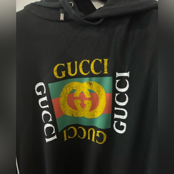 Gucci Black Cotton Sweatshirts with hood Size M NWOT - Picture 2 of 11